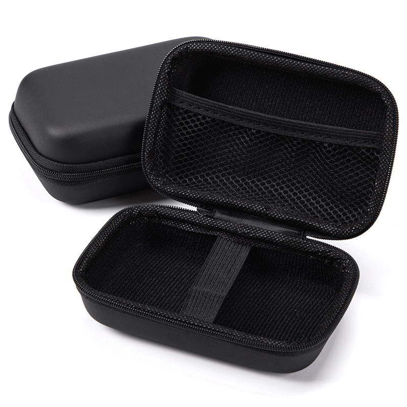 Supplier photograph showing the black zip case open and closed