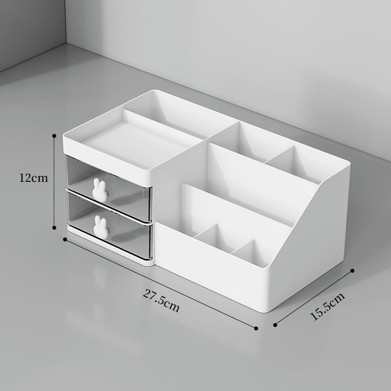 Supplier image of a white compartment caddy with two clear drawers