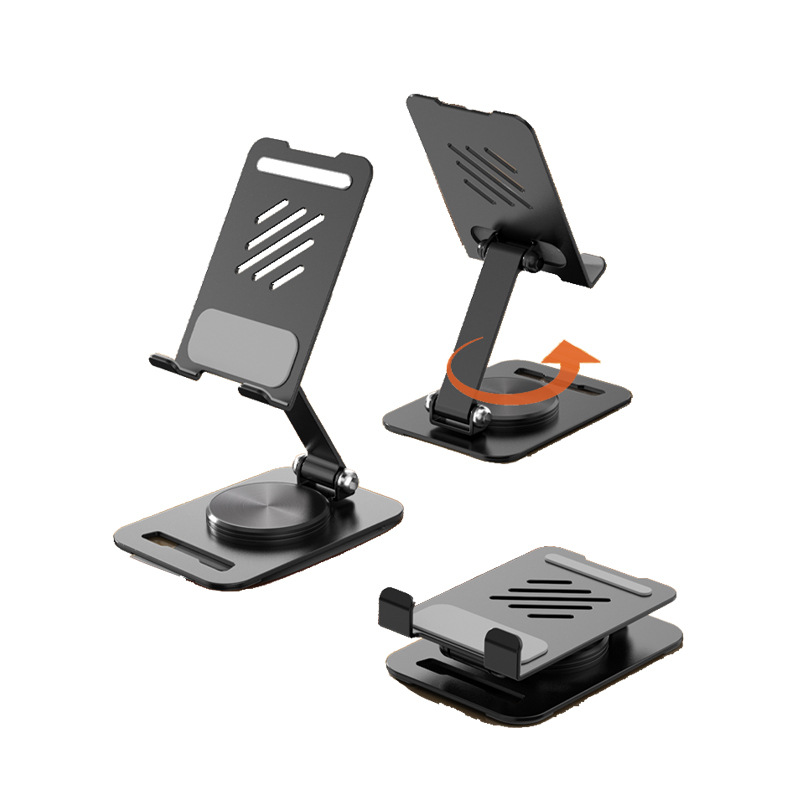 Supplier image showing a black folding phone stand in three positions